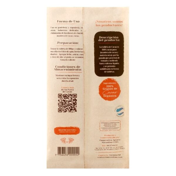 Pasta Cacao Piura Blanco - Imagen 2