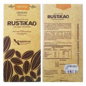 Chocolate 60% con naranja Rustikao